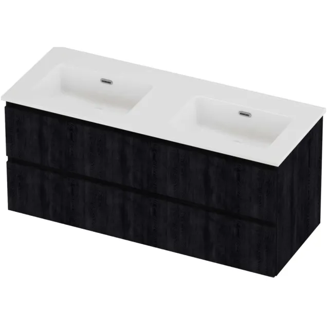 Proline Tribute Badmeubelset Porselein Elegant 120x46x54 cm Glans Wit Charcoal Oak Eiken