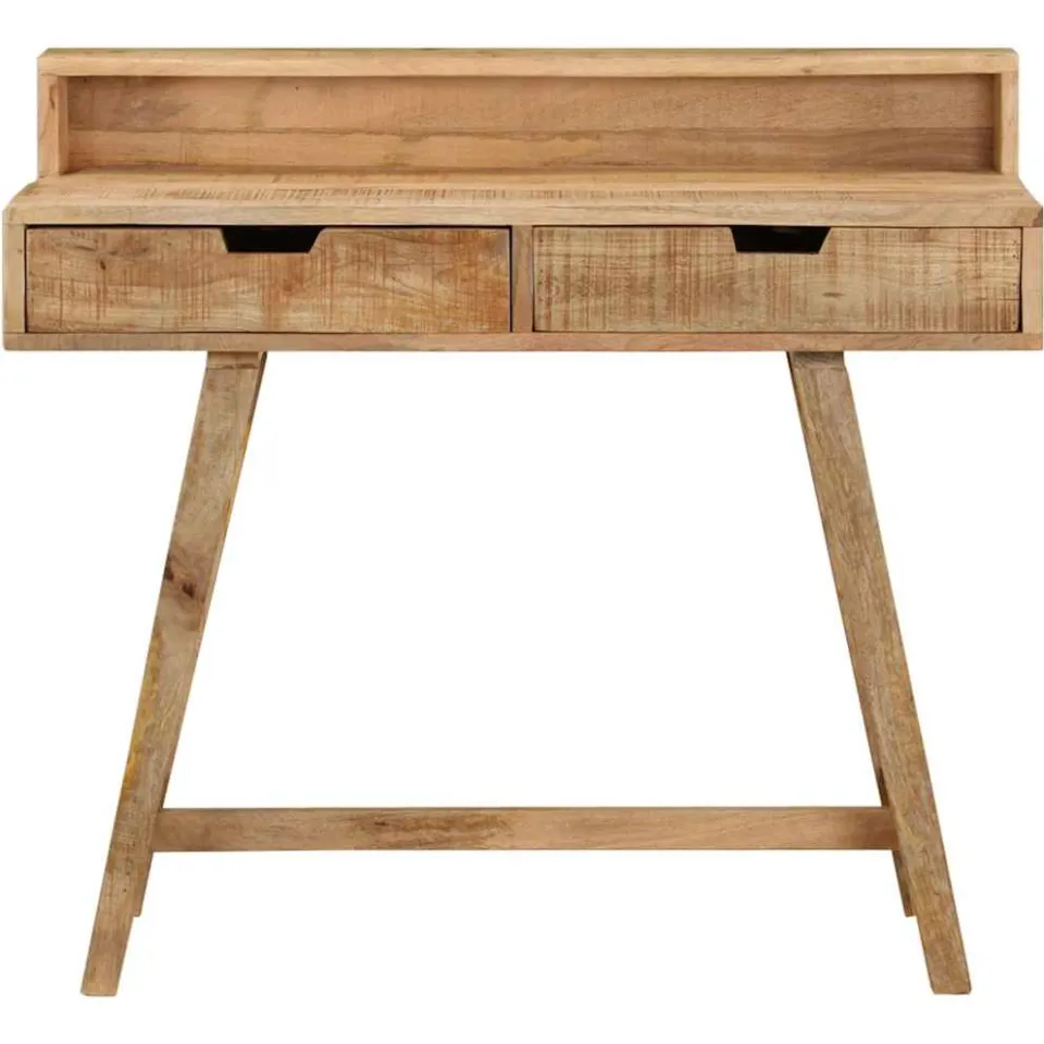 vidaXL Bureau 100x45x90 cm massief ruw mangohout bruin, foto 2