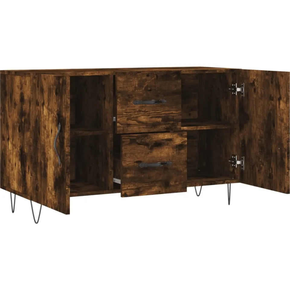 vidaXL Dressoir 100x36x60 cm bewerkt hout gerookt eikenkleurig