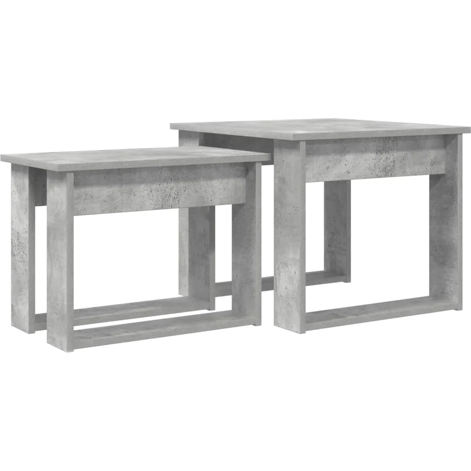 vidaXL Koffietafel Set 2 st Beton Grijs 50 x 52 x 42 cm Bewerkt hout, foto 3