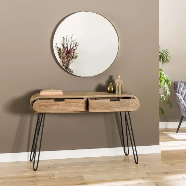 AnLi Style Kaptafel 2L barrel Massief mango zandkleur