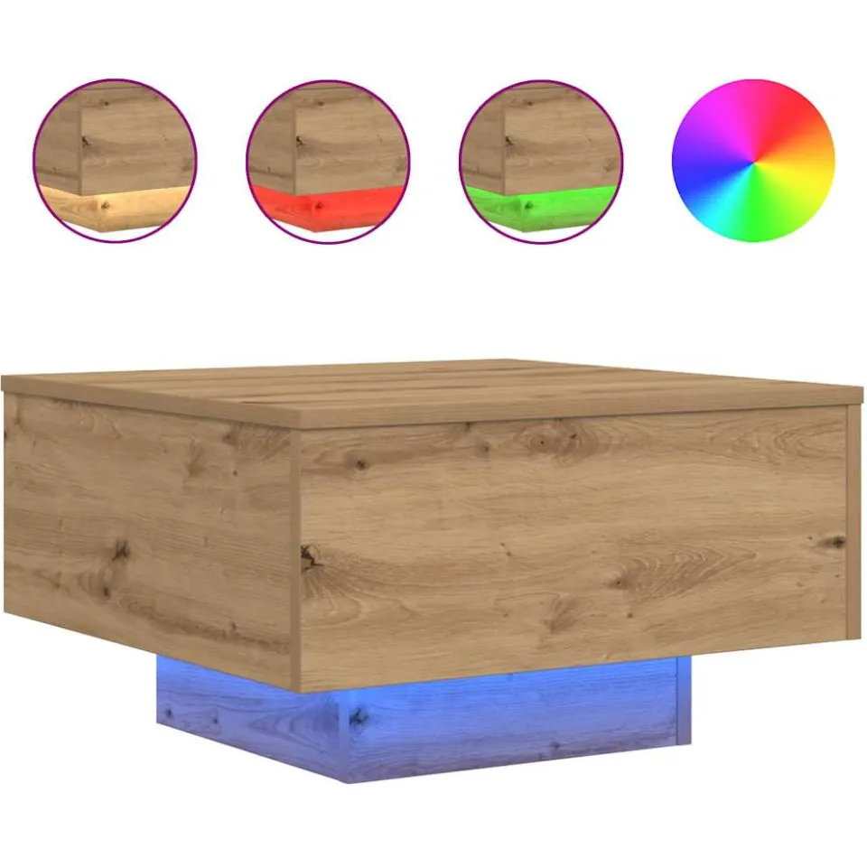 vidaXL Artisanaal eiken 55 x 55 x 31 cm Bewerkt hout, foto 3