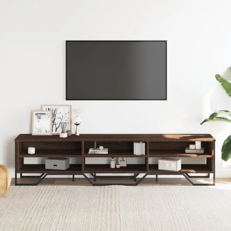 vidaXL Tv-meubel 180x34x41 cm bewerkt hout bruin eikenkleurig, foto 2