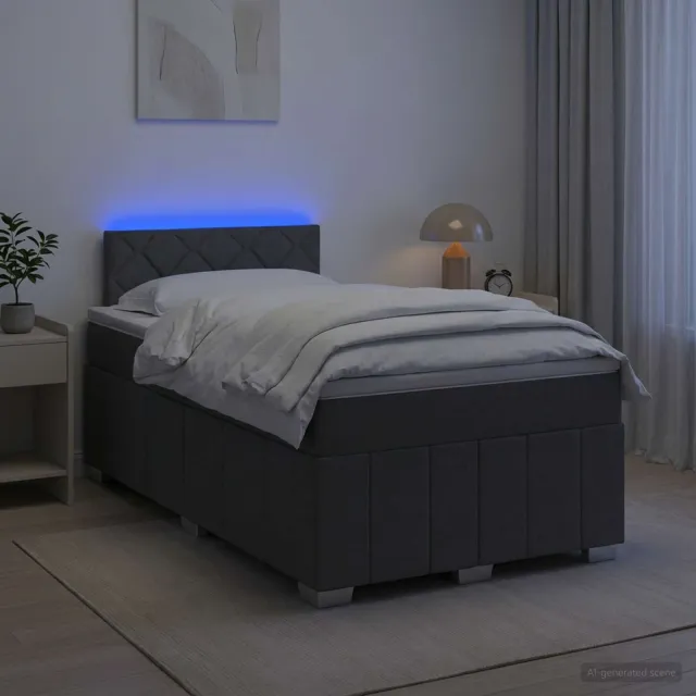 vidaXL Boxspringbed met matras Donkergrijs 120 x 200 cm Stof