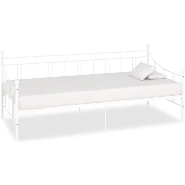 vidaXL Slaapbank metaal wit 90x200 cm
