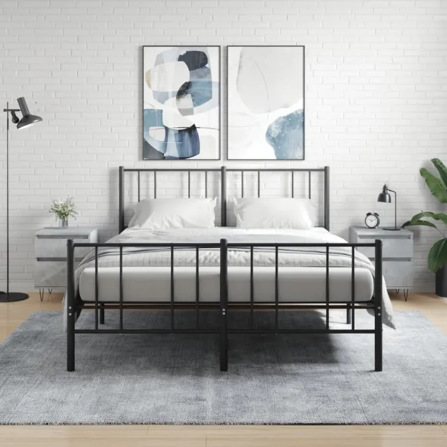 vidaXL Nachtkastjes 2 st 40x35x50 cm bewerkt hout betongrijs grijs, foto 2
