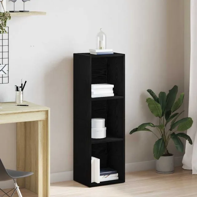 vidaXL Boekenkast Zwart Eiken 36x30x114 cm Bewerkt Hout, foto 2