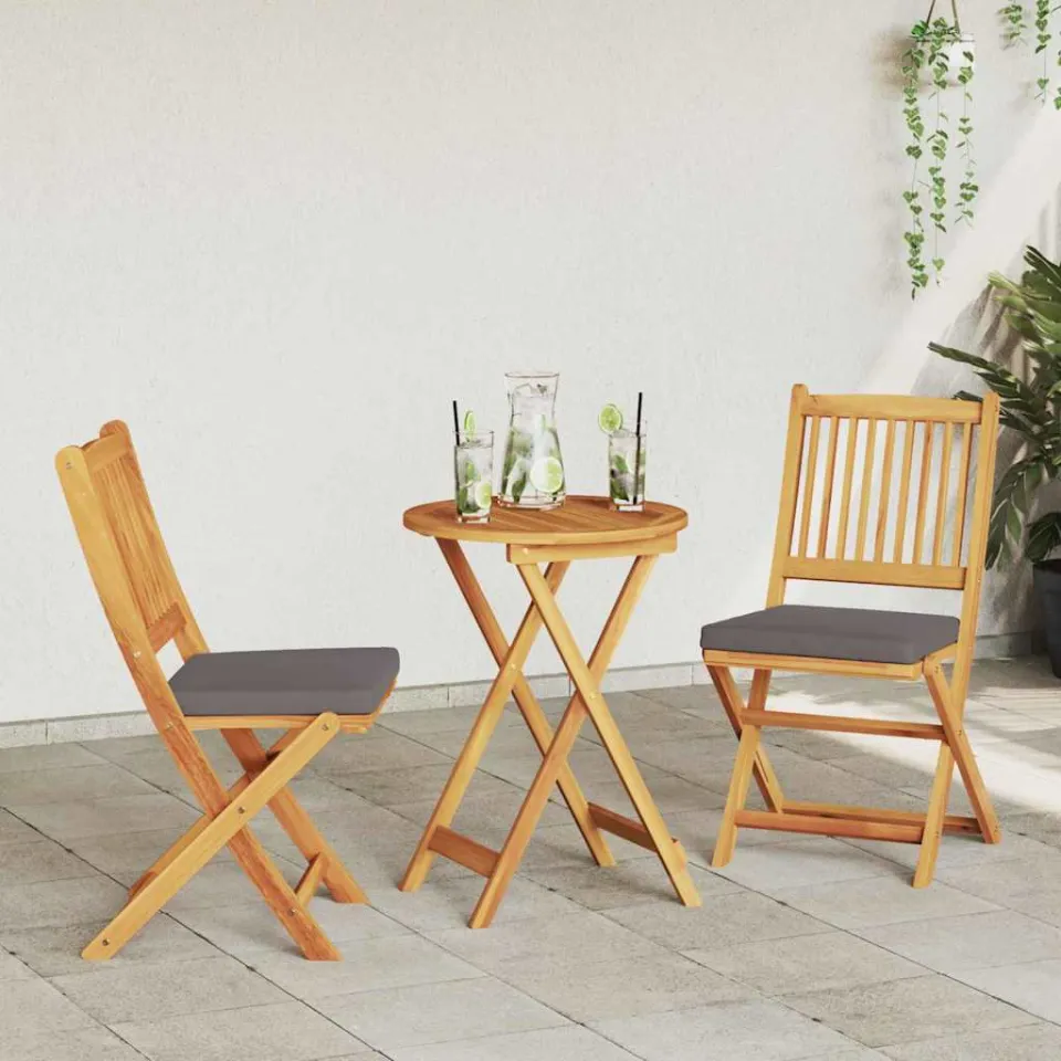 vidaXL Tuin Bistro Set 3 st Bruin Massief Acaciahout, foto 3
