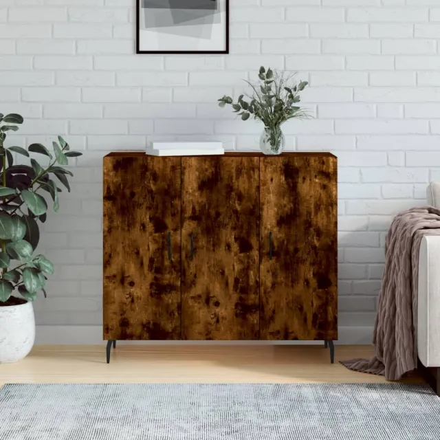 vidaXL Dressoir 90x34x80 cm bewerkt hout gerookt eikenkleurig, foto 2