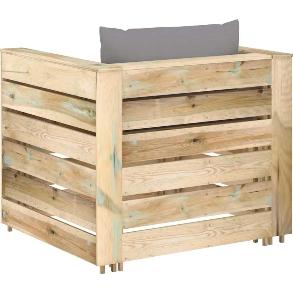vidaXL 2-delige Loungeset met kussens groen geïmpregneerd hout, foto 4
