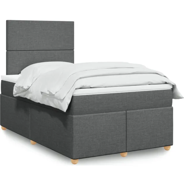 vidaXL Boxspring met matras stof donkergrijs 120x200 cm grijs