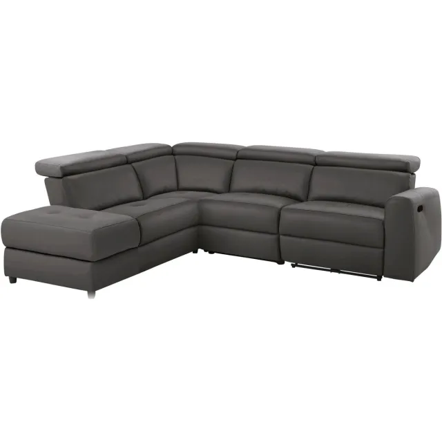 Notio Living Hoekbank 5 zitplaatsen met handmatige functie in PU brown Bruin