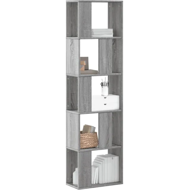 vidaXL Boekenkast 5-laags 45x23,5x162,5 cm bewerkt hout grijs sonoma