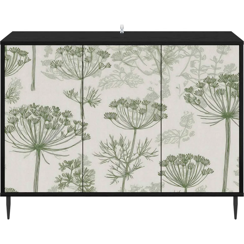 vidaXL Dressoir GOTHA Zwart eiken 102 x 33 x 76 cm Bewerkt hout, foto 4