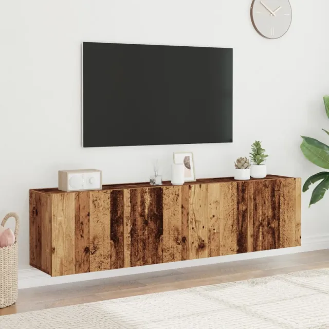 vidaXL Tv-meubels 2 st wandgemonteerd 80x30x41 cm oud houtkleurig bruin, foto 2