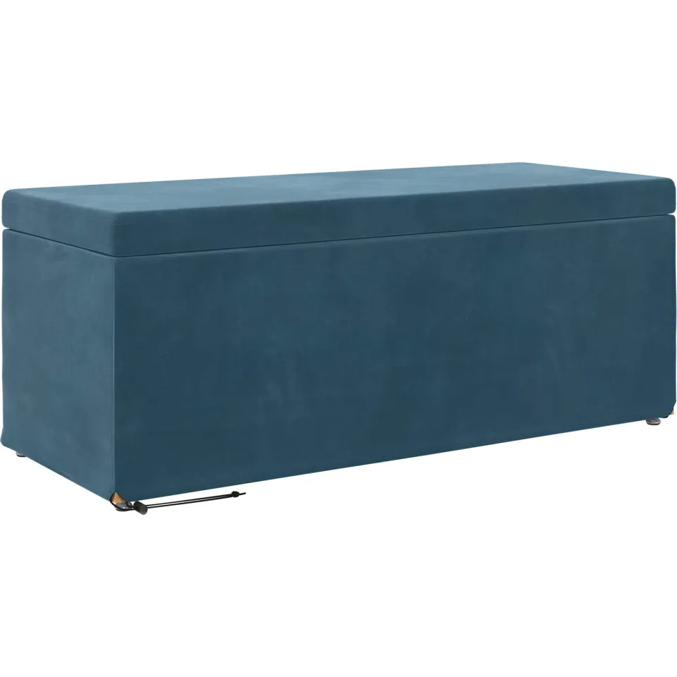 vidaXL Kruk Blauw 101 x 41 x 40 cm Velvet en Gefabriceerd Hout