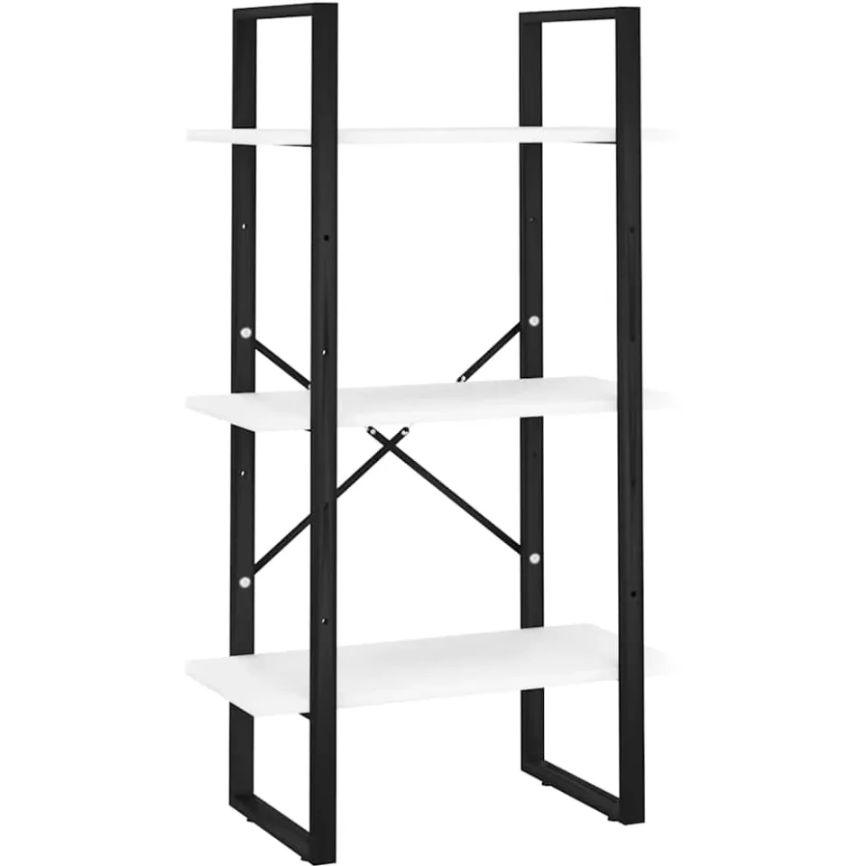vidaXL Boekenkast met 5 schappen 60x30x175 cm bewerkt hout wit, foto 4