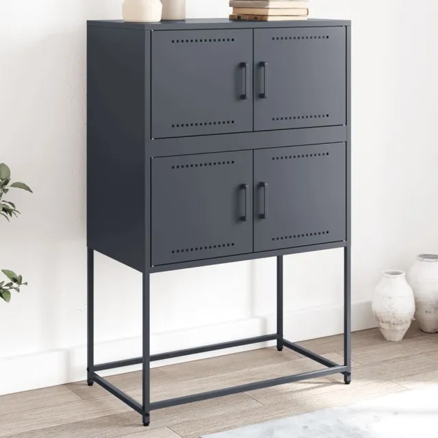 vidaXL Dressoir 68,5x38,5x107 cm staal antracietkleurig Anthraciet