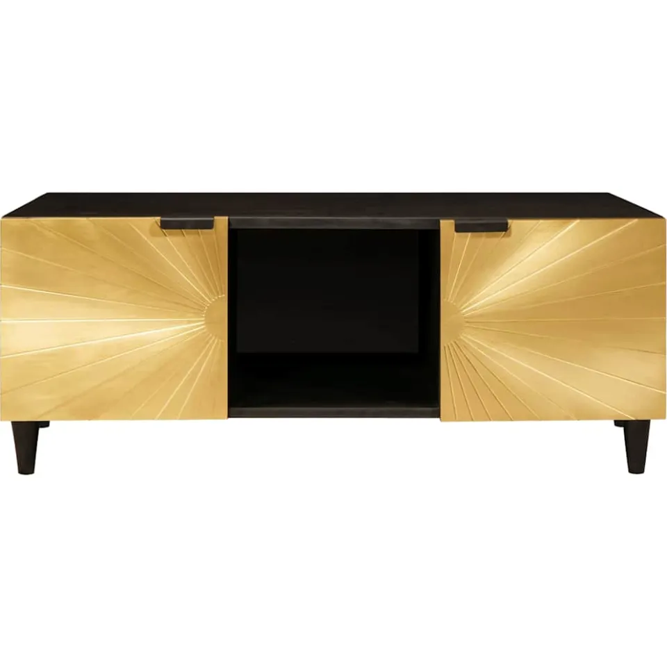 vidaXL Salontafel Zwart en Goud 100 x 54 x 40 cm Bewerkt hout, foto 3