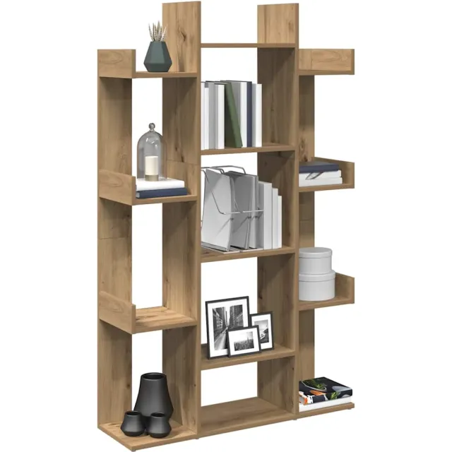 vidaXL Boekenkast 86x25,5x140 cm bewerkt hout artisanaal eikenkleur Bruin