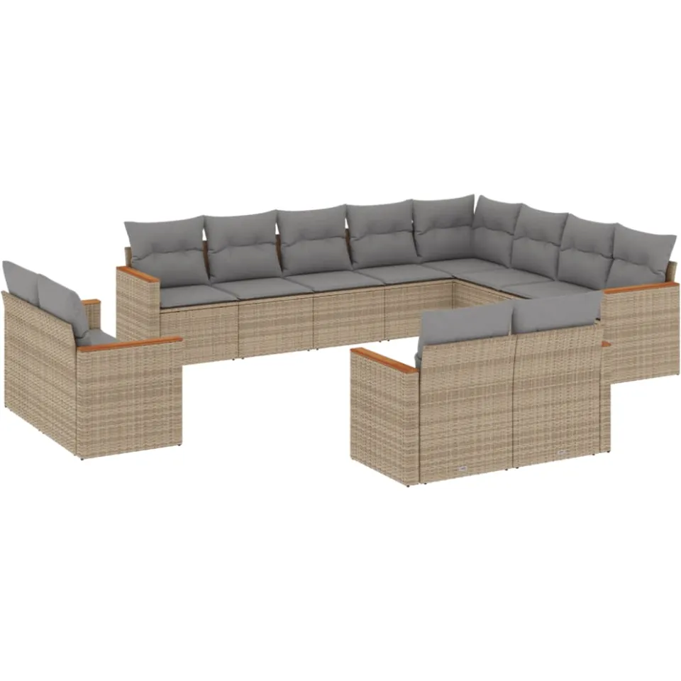 vidaXL Patio Sofa Set 12-zits Gemengd beige, foto 3