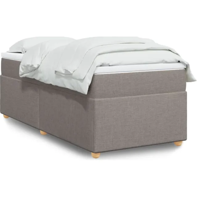 vidaXL Boxspring met matras stof taupe 100x200 cm