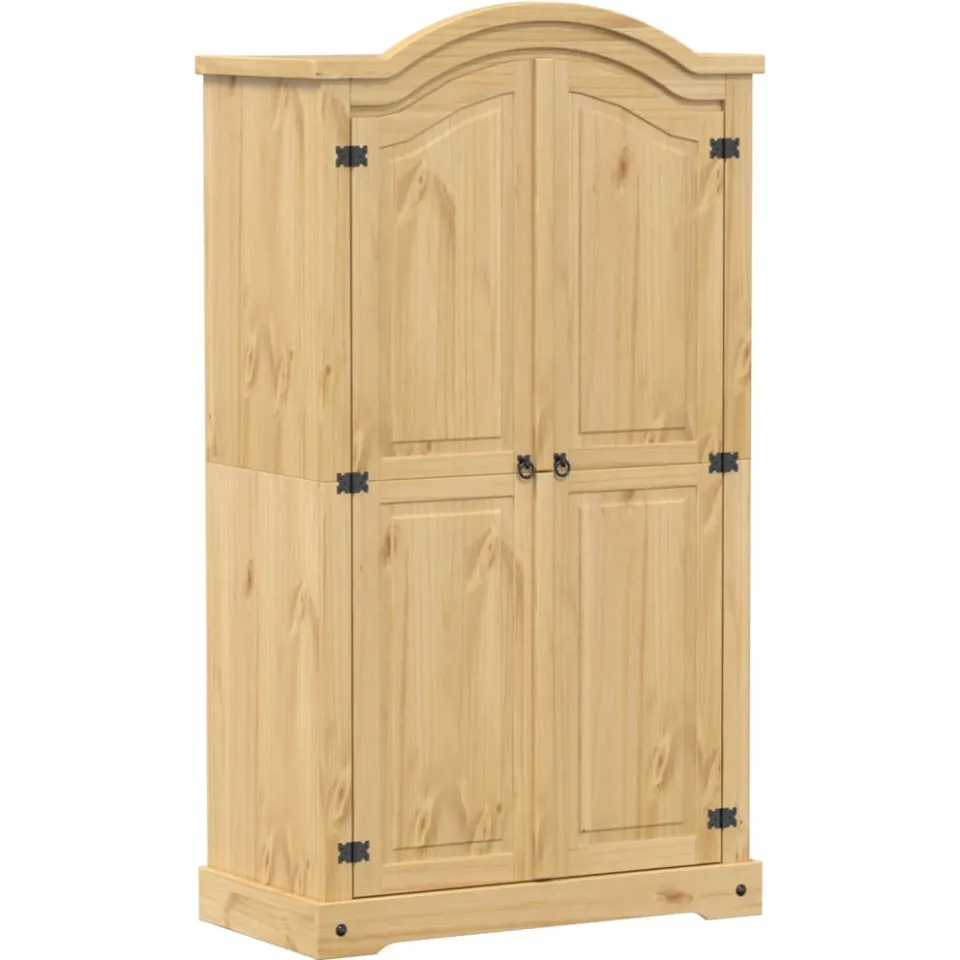 vidaXL Kledingkast Corona 102x52x186 cm massief grenenhout bruin, foto 3