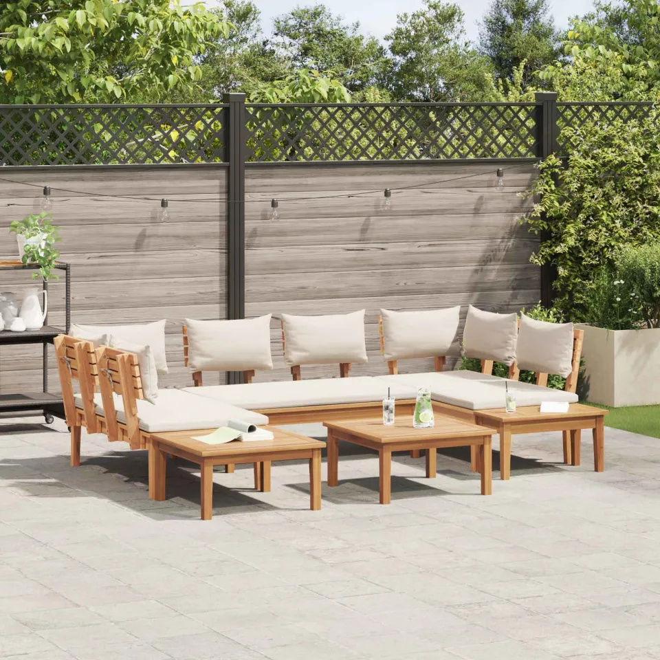 vidaXL Tuinbankenset 4 st Bruin en Crème, foto 3