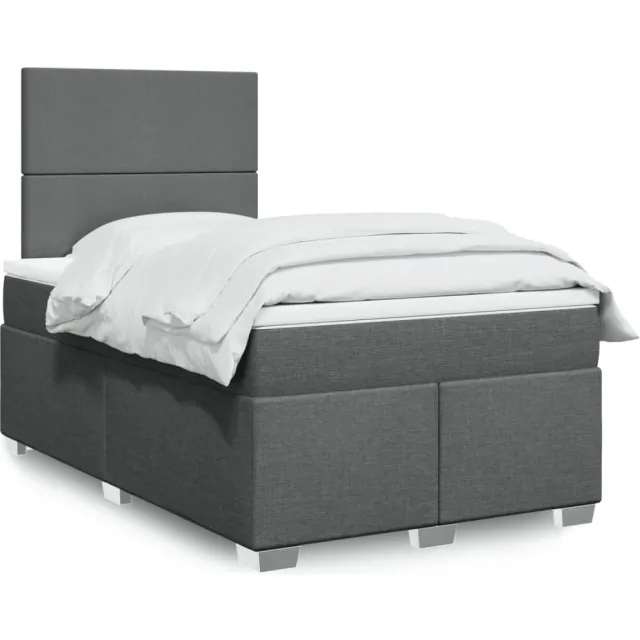 vidaXL Boxspring met matras stof donkergrijs 120x190 cm grijs