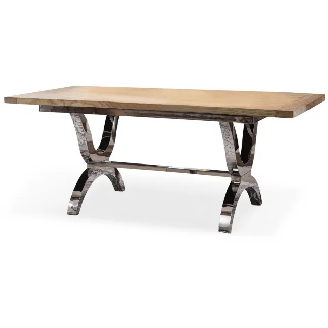 Loberon Tafel Grover zilverkleurig/bruin