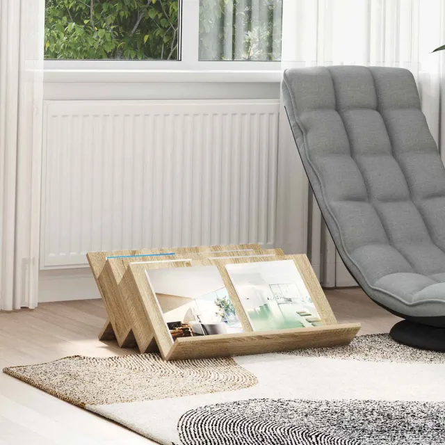 vidaXL Tijdschrift Rek Sonoma Eiken 65 x 53 x 28,5 cm Bewerkt hout, foto 2
