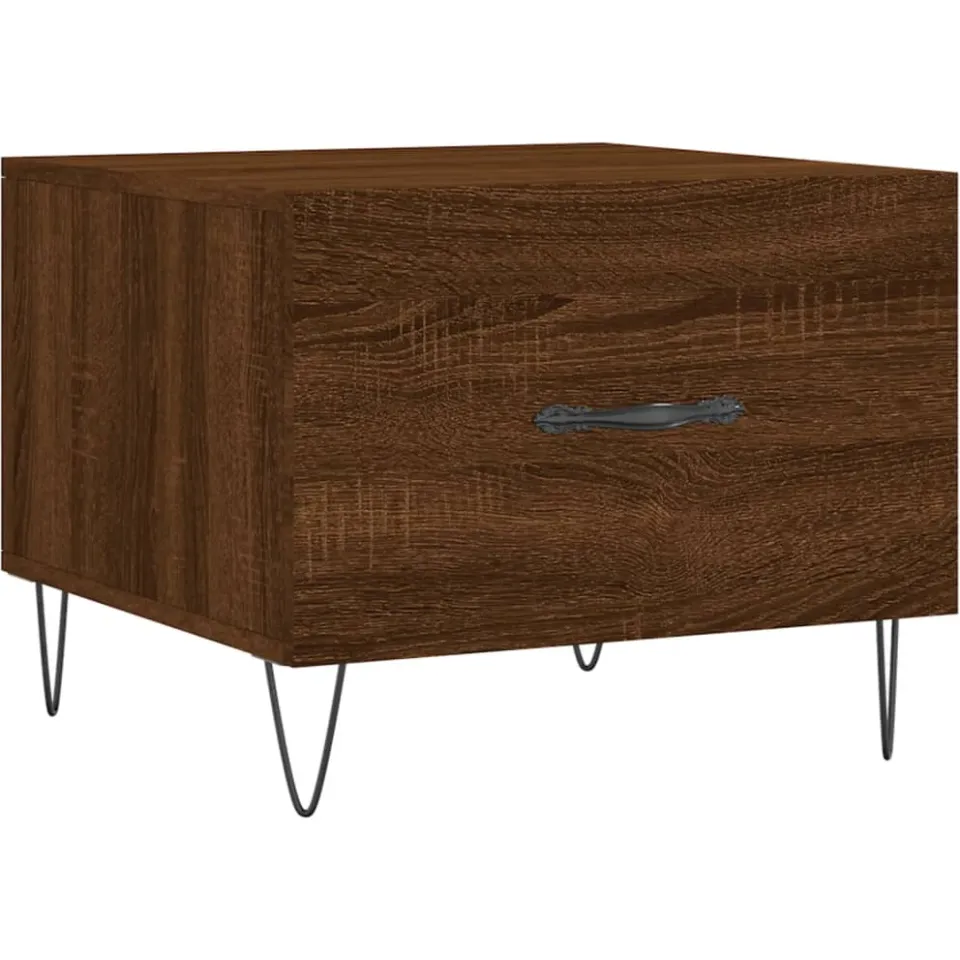 vidaXL Salontafels 2 st 50x50x40 cm bewerkt hout bruin eikenkleur, foto 3