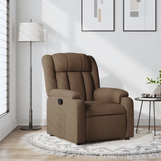 vidaXL Fauteuil verstelbaar stof bruin