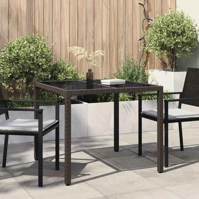 vidaXL Tuinstafel Zwart 90 x 90 x 75 cm poly rattan, foto 2