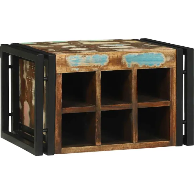 vidaXL Wijnrek 2 st 46 x 35 x 27,5 cm Massief Gerecycled Hout Meerkleurig