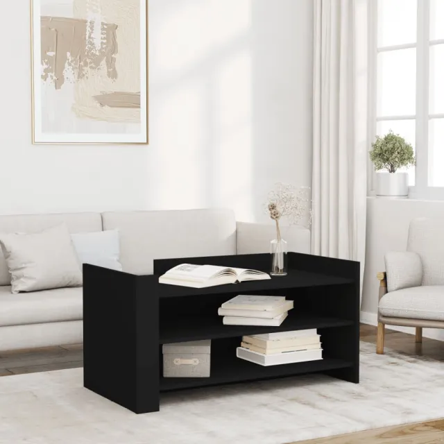 vidaXL Salontafel 100x50x50 cm bewerkt hout zwart, foto 2