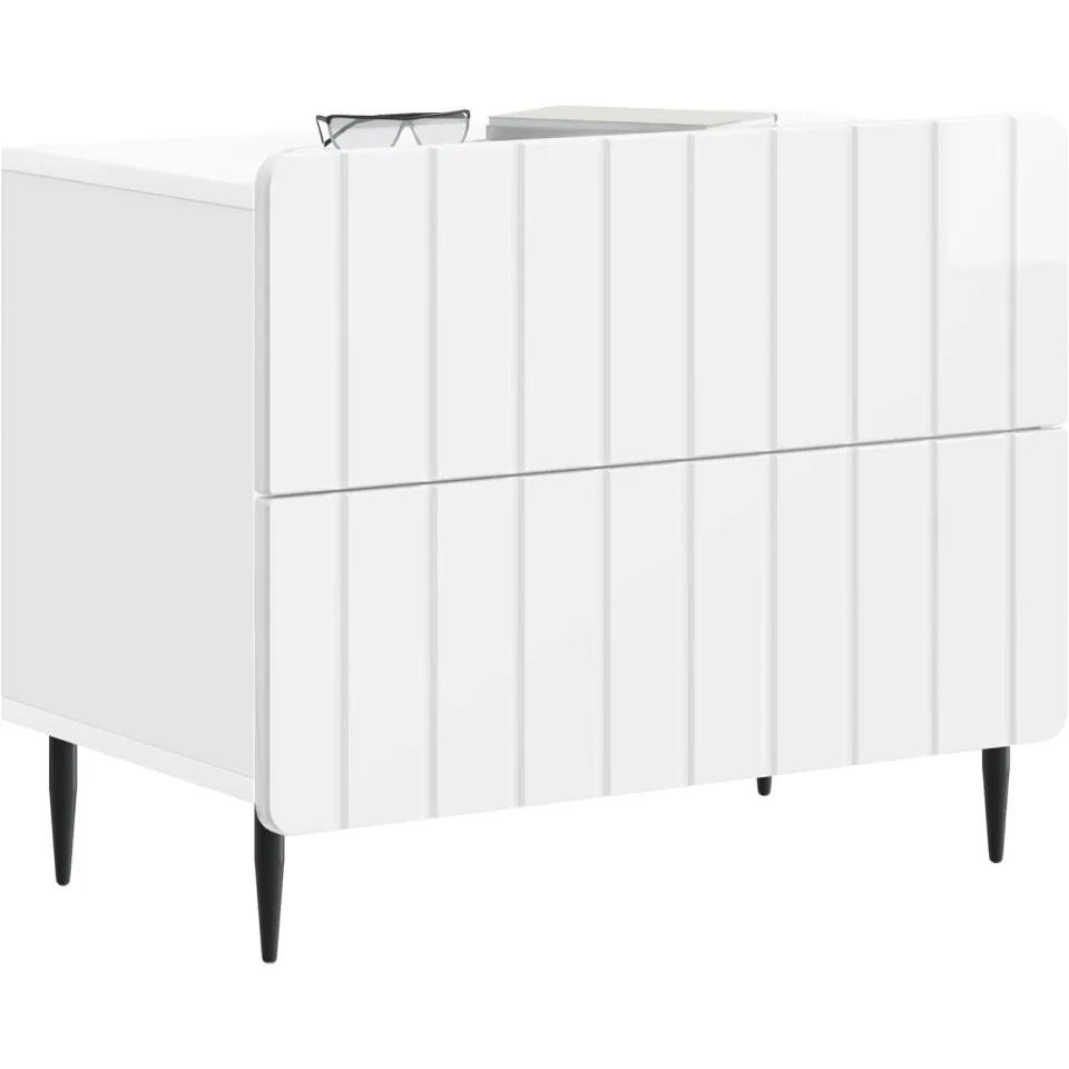 vidaXL Nachtkastje Hoogglans Wit 62 x 34,5 x 49,5 cm Bewerkt hout