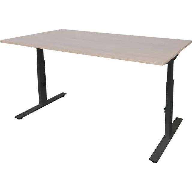 Schaffenburg Verstelbaar Bureau - Linesto 160x80 lindb. - zwart frame Zwart (RAL9005)/Lindberg eiken