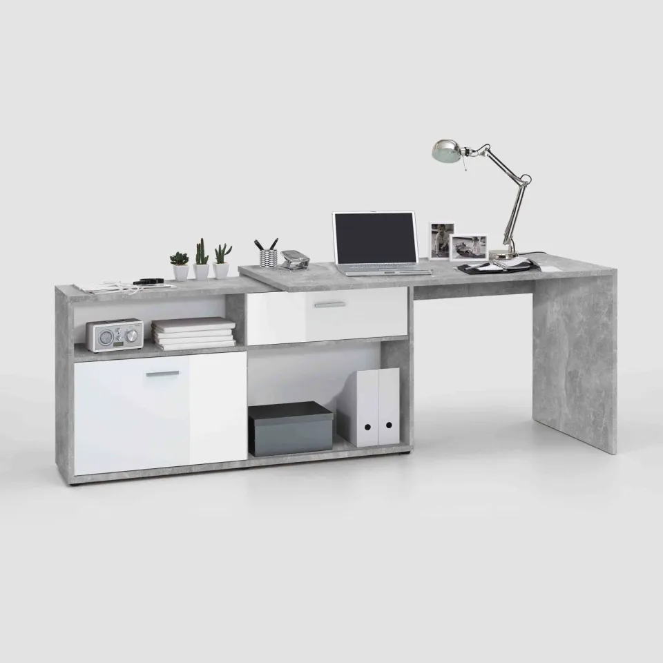Bureau Colorado Beton grijs | wit, foto 3