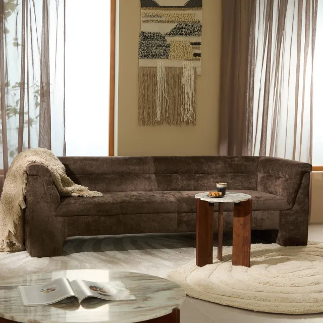 NOUS Living Rodez 3-zitsbank bruin, foto 2
