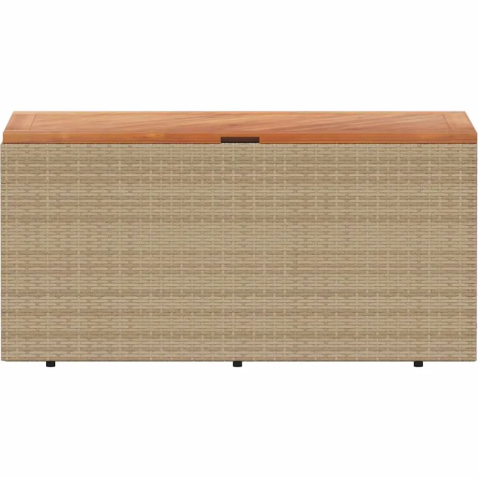 vidaXL Tuinbox 110x50x54 cm poly rattan en acaciahout beige, foto 4