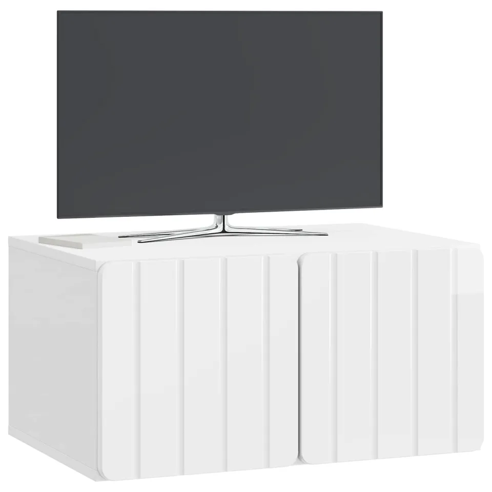 vidaXL Wandbeugel TV-kast 59,5 x 41 x 30 cm Hoogglans Wit Bewerkt hout, foto 2