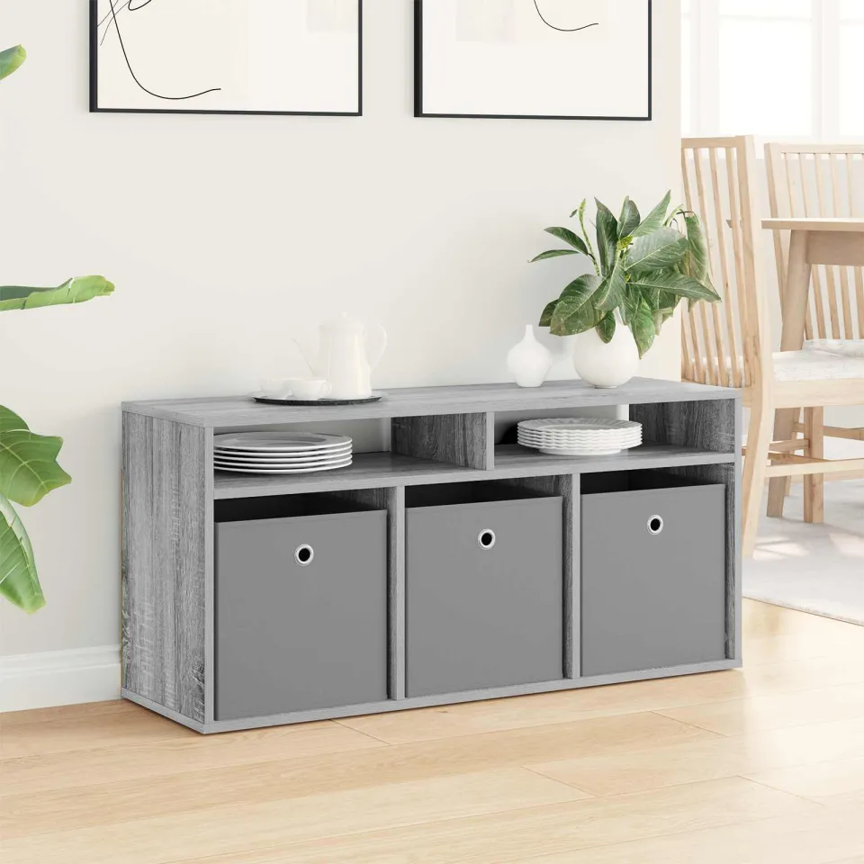 vidaXL Laagkast 102 x 32 x 48,5 cm Grijs Sonoma, foto 3
