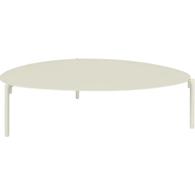 Vega Bijzettafel voor buiten Olin groot; 110x83x29 cm (LxBxH); Tafelblad beige, frame beige; ovaal
