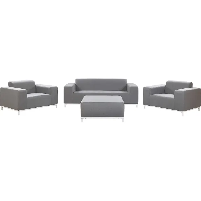 Beliani ROVIGO - Loungeset voor 5 - Grijs - Polyester