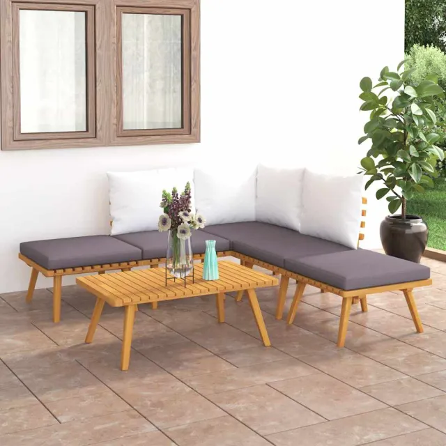 vidaXL 6-delige Loungeset massief acaciahout bruin, foto 2