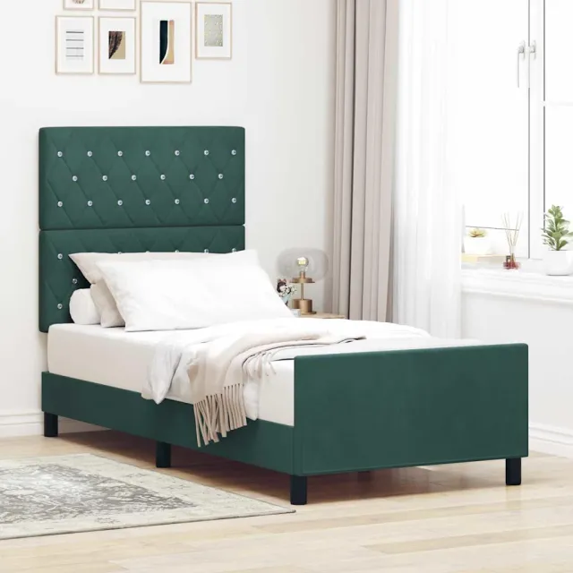 vidaXL Boxspringbed met hoofdeinde Donkergrijs 90 x 190 cm Fluweel grijs