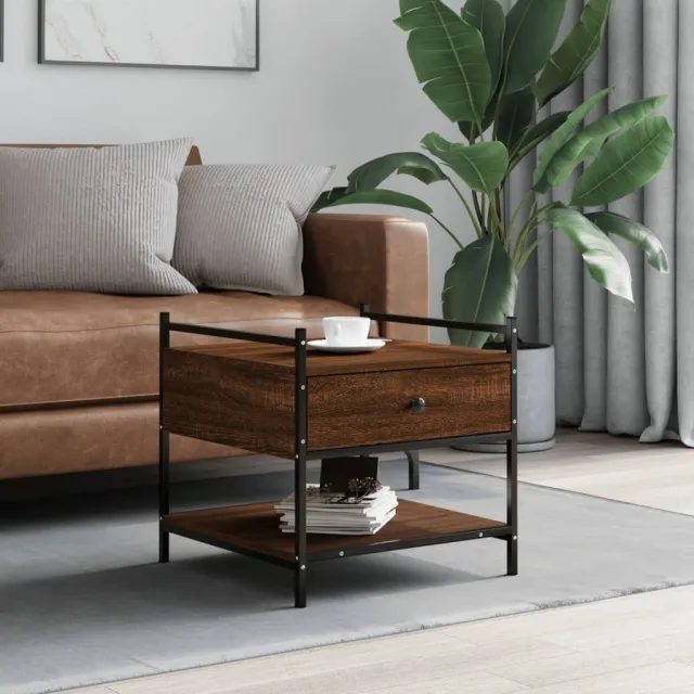 vidaXL Salontafel 50x50x50 cm bewerkt hout zwart, foto 2