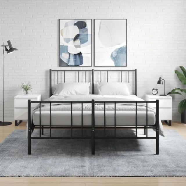 vidaXL Nachtkastjes 2 st 40x35x50 cm bewerkt hout wit, foto 2