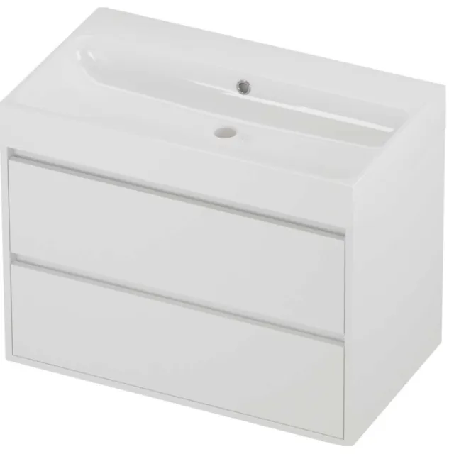 Proline Podium Badmeubelset Polystone Loft 80x46x62 cm Glans Wit Mat White